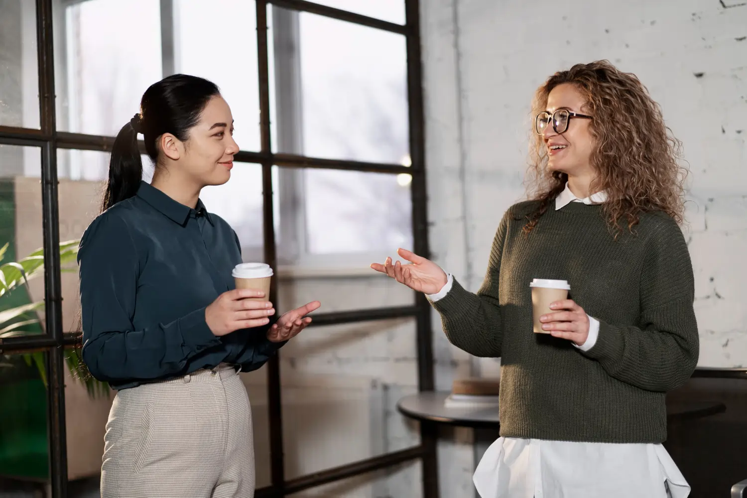 Ladies talking over coffee
